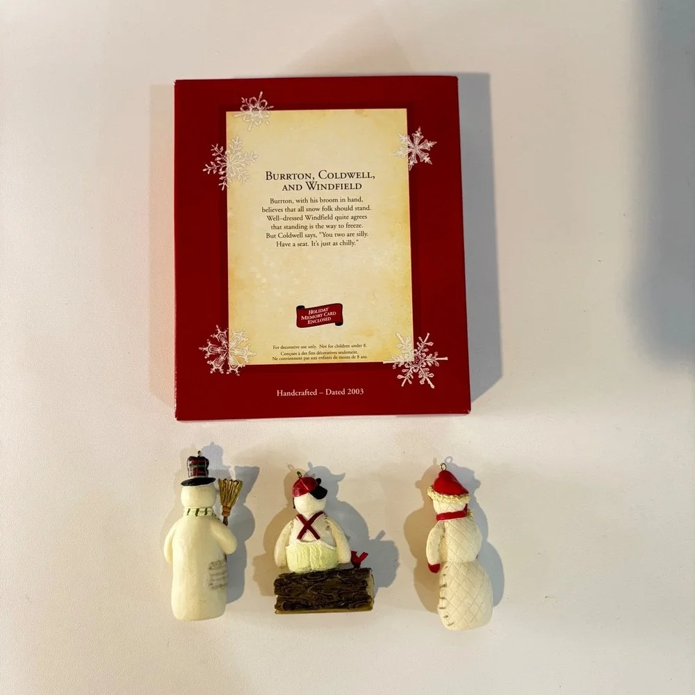 Hallmark Keepsake Ornament 2003 Burrton Coldwell Windfield Snowmen Set of 3